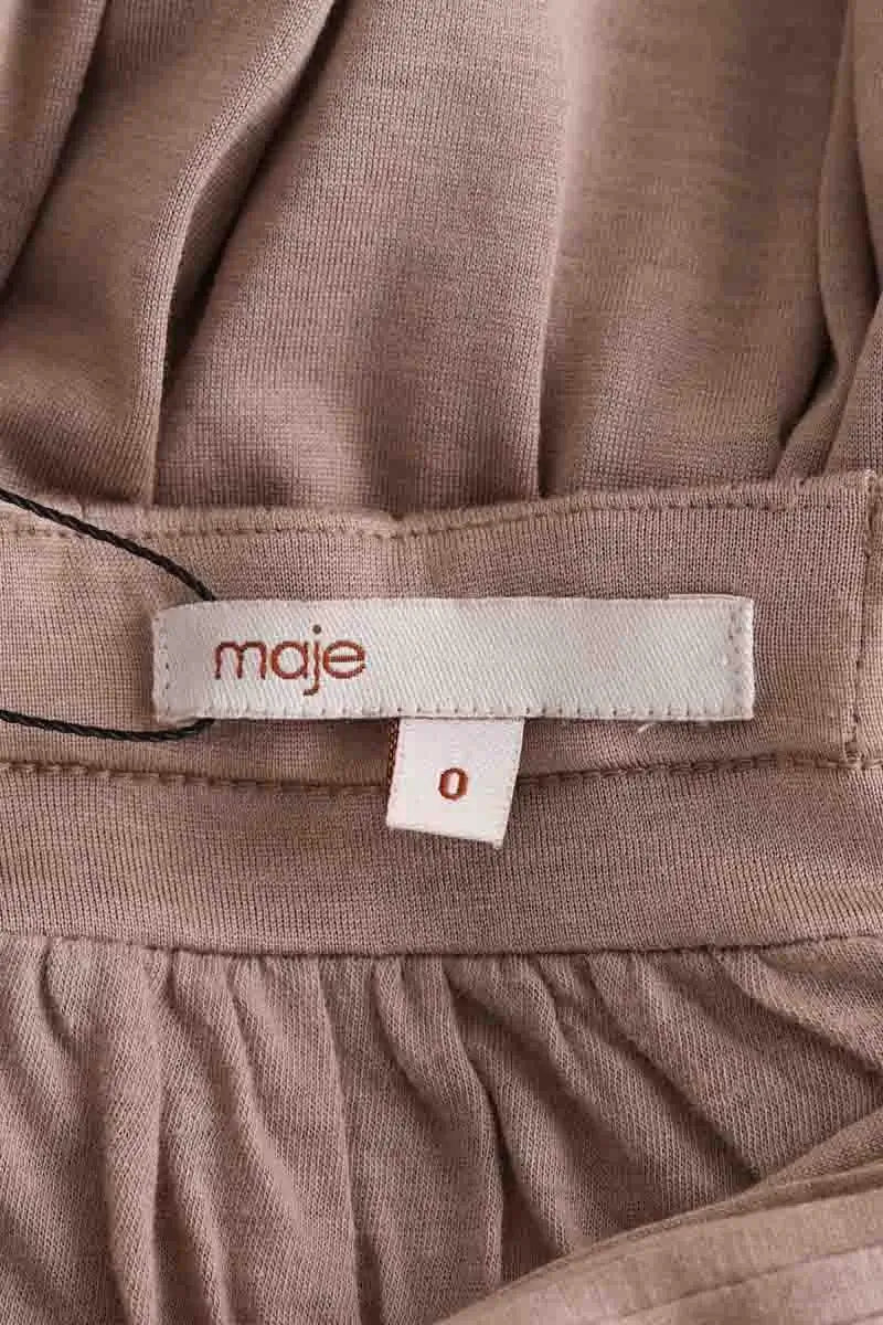 Robe Maje Beige en Soie