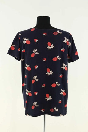 T-shirt Des Petits Hauts Marine en Coton