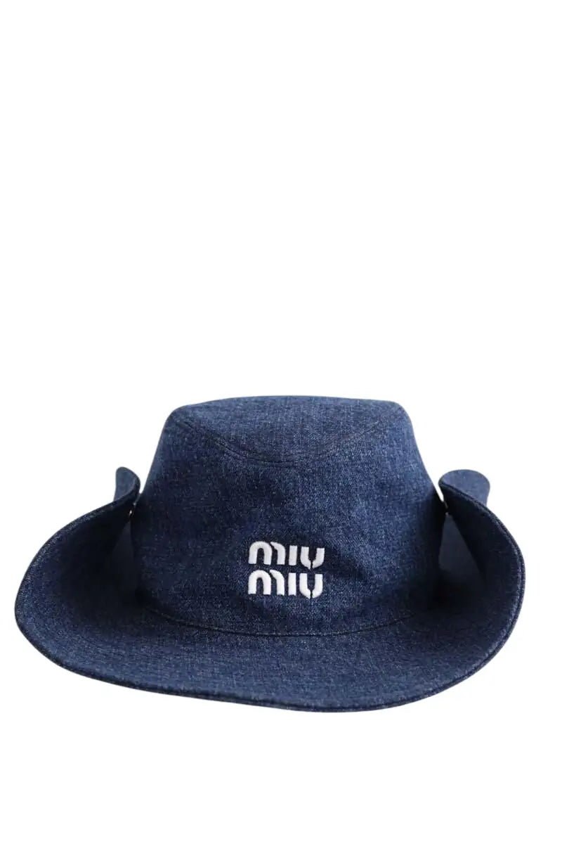 Panama Miu Miu Marine en Coton, taille M - Seconde Main