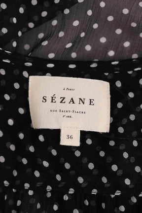 Blouse Sézane Noir en Soie