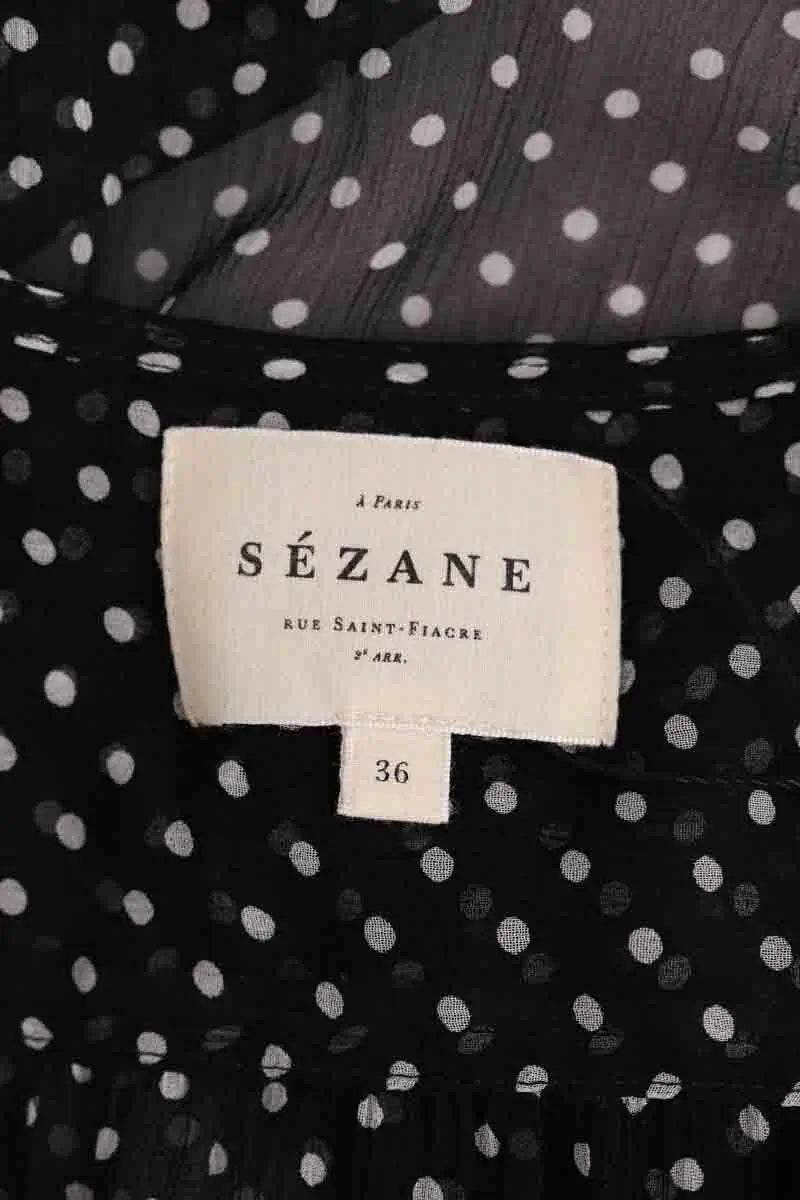 Blouse Sézane Noir en Soie