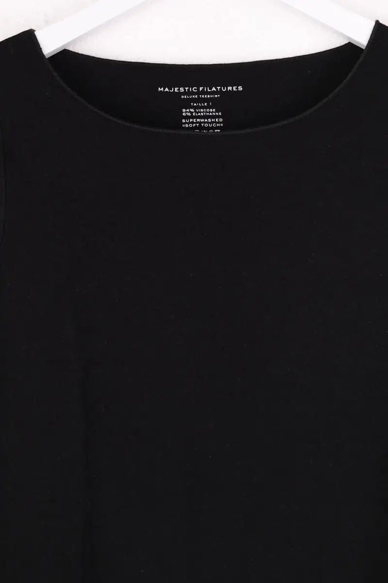 Top Majestic Filatures Noir en Viscose