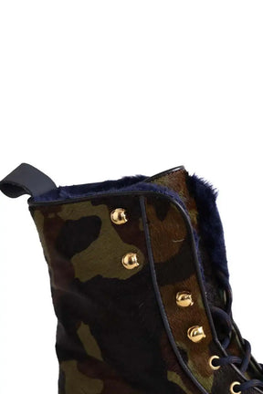 Boots à lacets Heimstone Kaki en Cuir