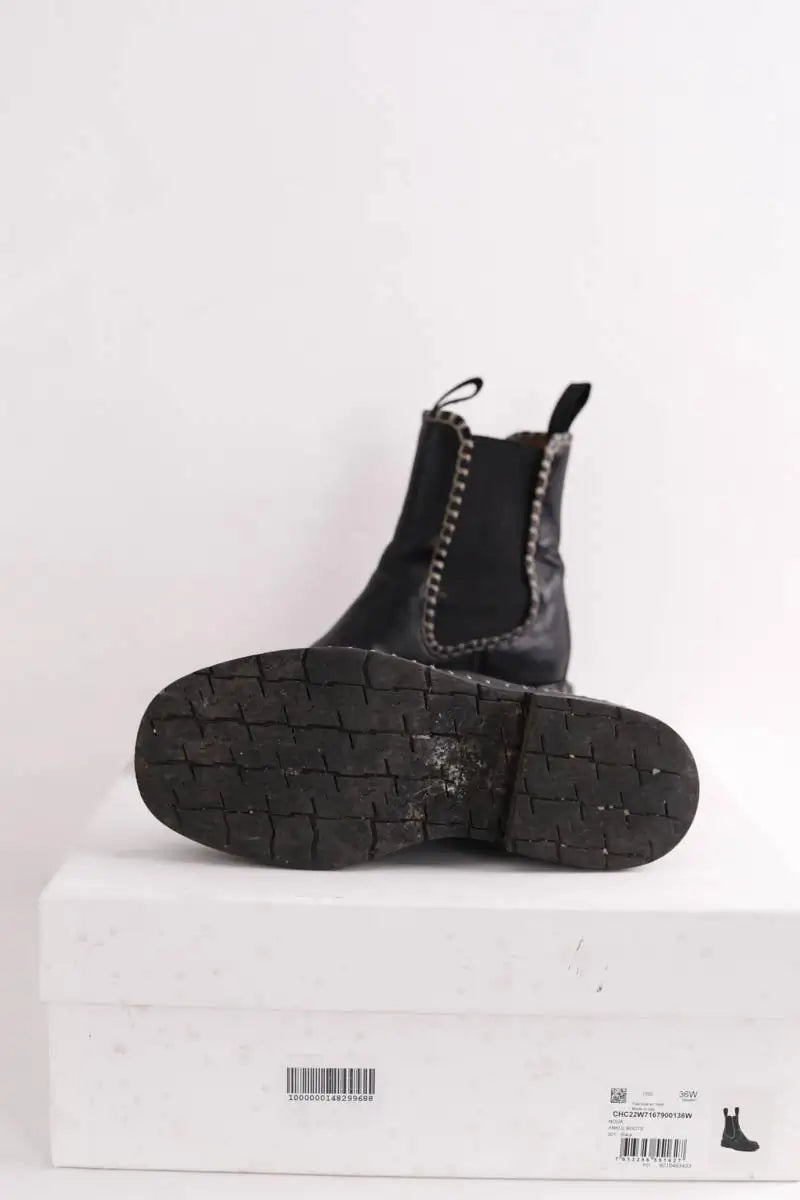 Bottes de motard Chloé Noir en Cuir