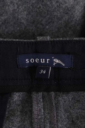 Pantalon large Soeur Etretat Gris en Laine