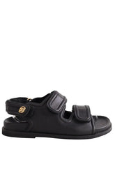 Sandales Sandro Noir en Cuir, taille 36 - Seconde Main