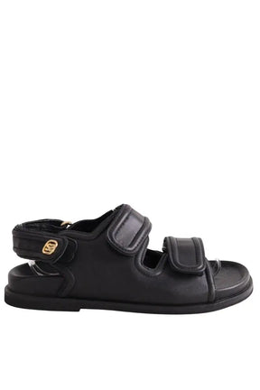 Sandales Sandro Noir en Cuir, taille 36 - Seconde Main