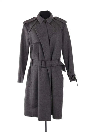 Manteau Celine Gris en Laine, taille L - Seconde Main