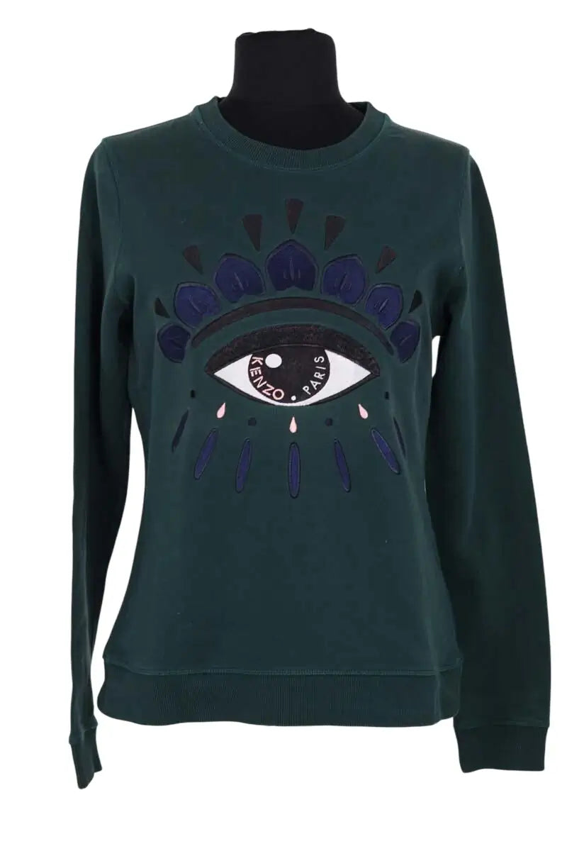 Sweatshirt Kenzo Vert en Coton, taille M - Seconde Main