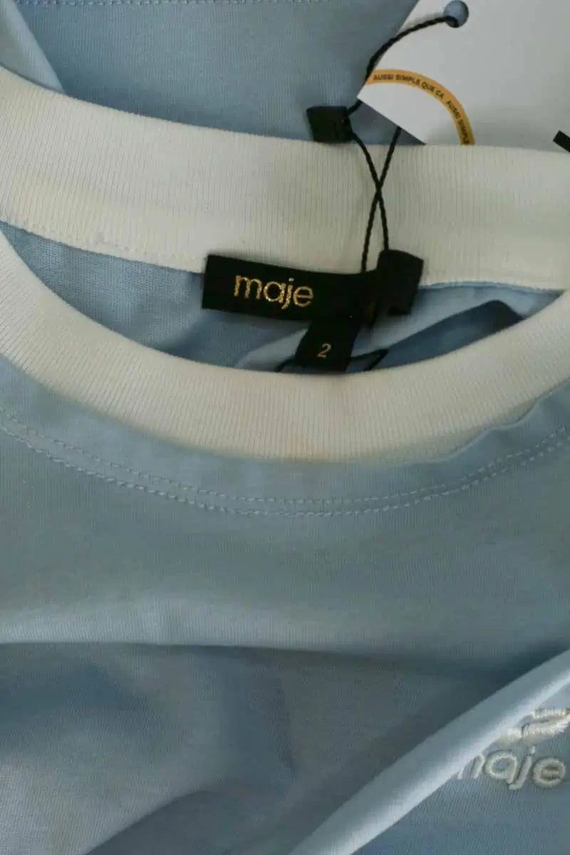 T-shirt Maje Bleu en Coton