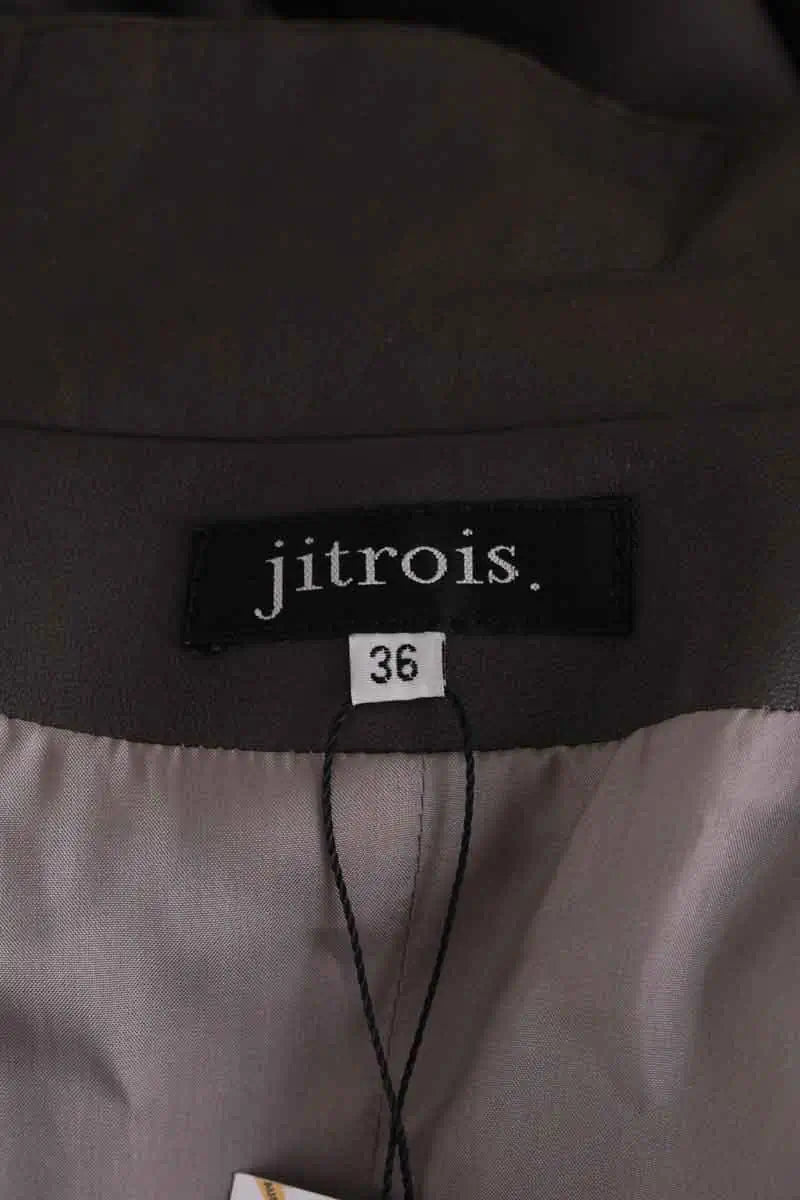 Manteau Jitrois Anthracite en Cuir