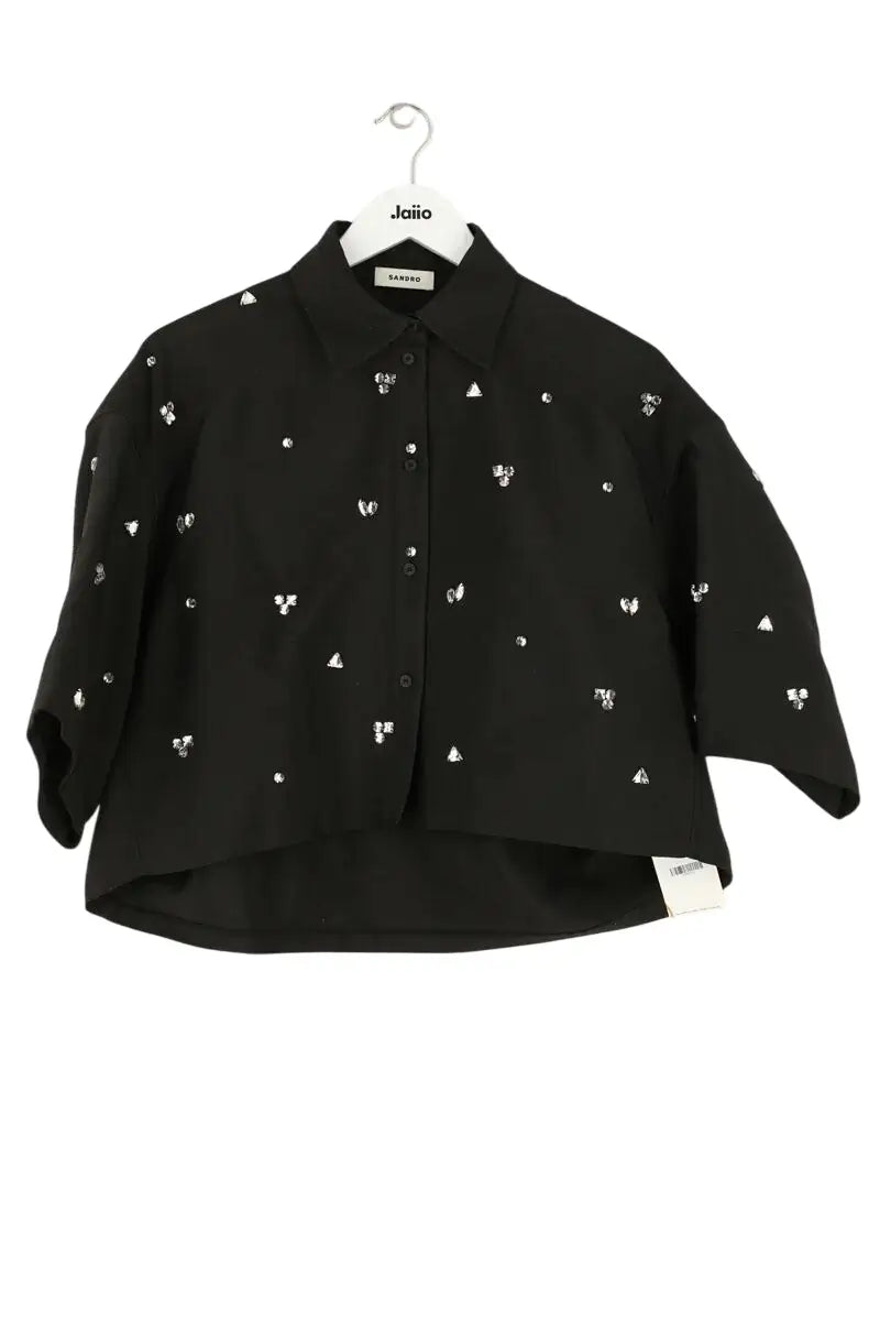 Chemise Sandro Noir en Synthétique, taille S - Seconde Main