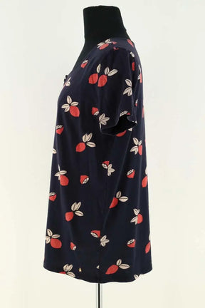 T-shirt Des Petits Hauts Marine en Coton