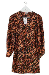 Robe Sandro Marron en Soie, taille XS - Seconde Main