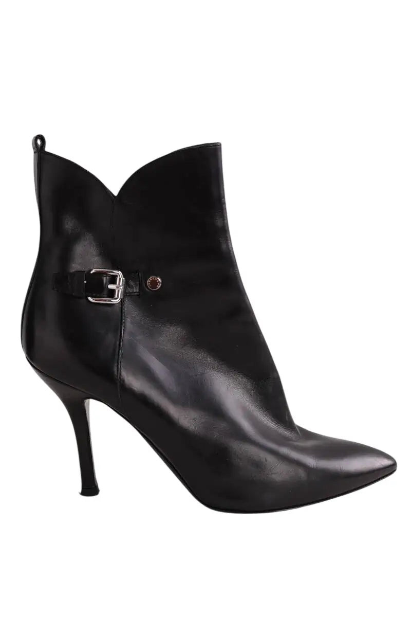 Boots à boucles Longchamp Noir en Cuir, taille 37 - Seconde Main