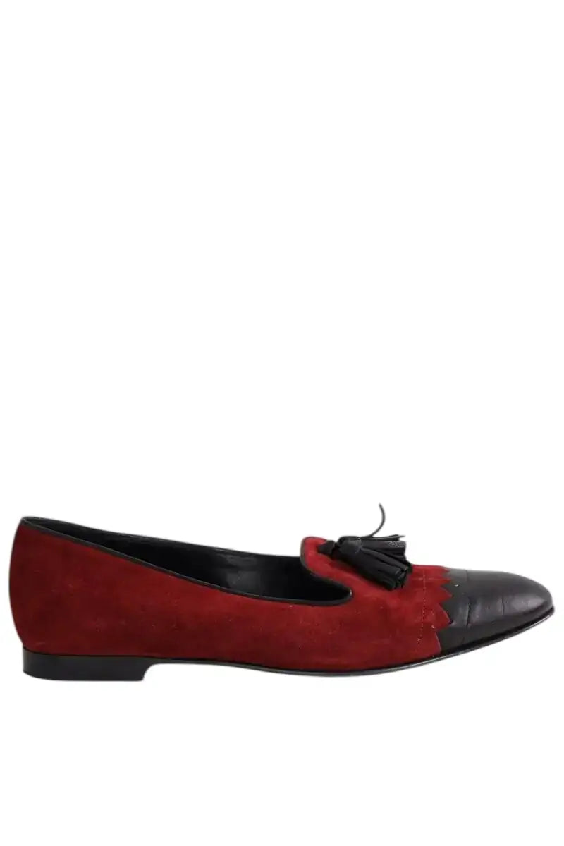 Ballerines Longchamp Bordeaux en Daim, taille 38 - Seconde Main