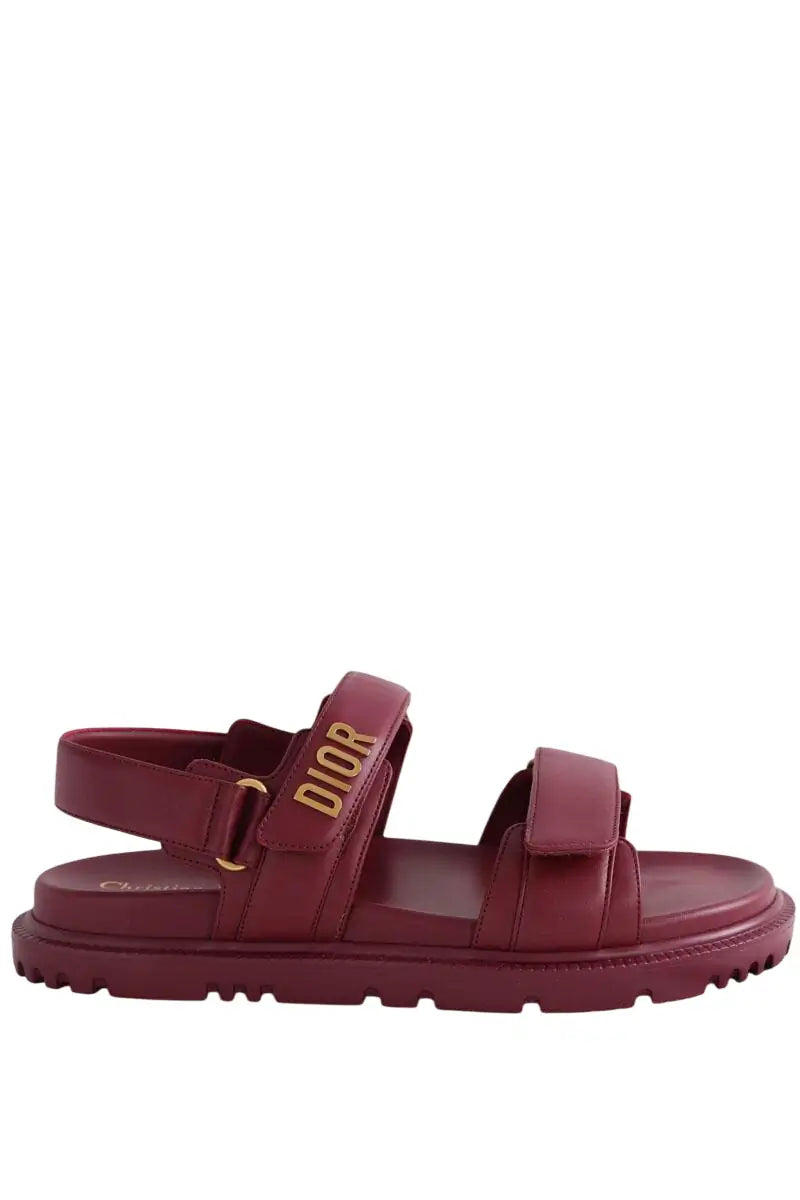 Sandales Dior DiorAct Bordeaux en Cuir, taille 40 - Seconde Main