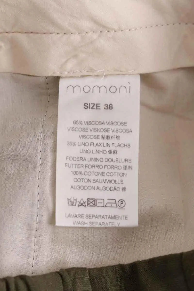 Pantalon droit Momoni Kaki en Viscose