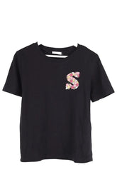 T-shirt Sandro Noir en Coton, taille XS - Seconde Main