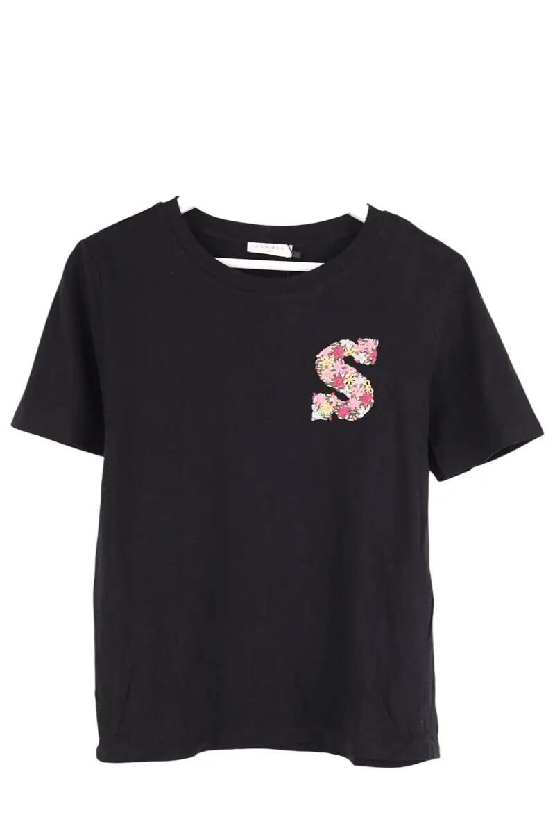 T-shirt Sandro Noir en Coton, taille XS - Seconde Main
