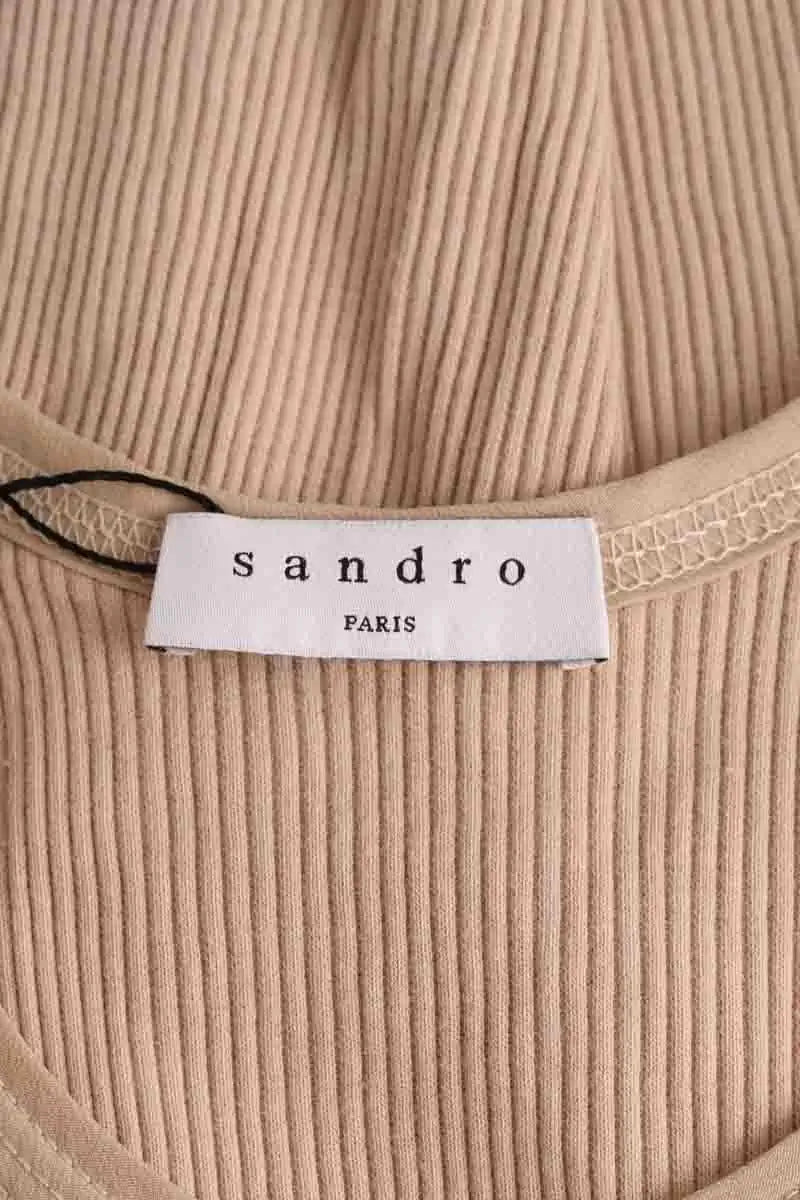 Top sans manche Sandro Beige en Viscose