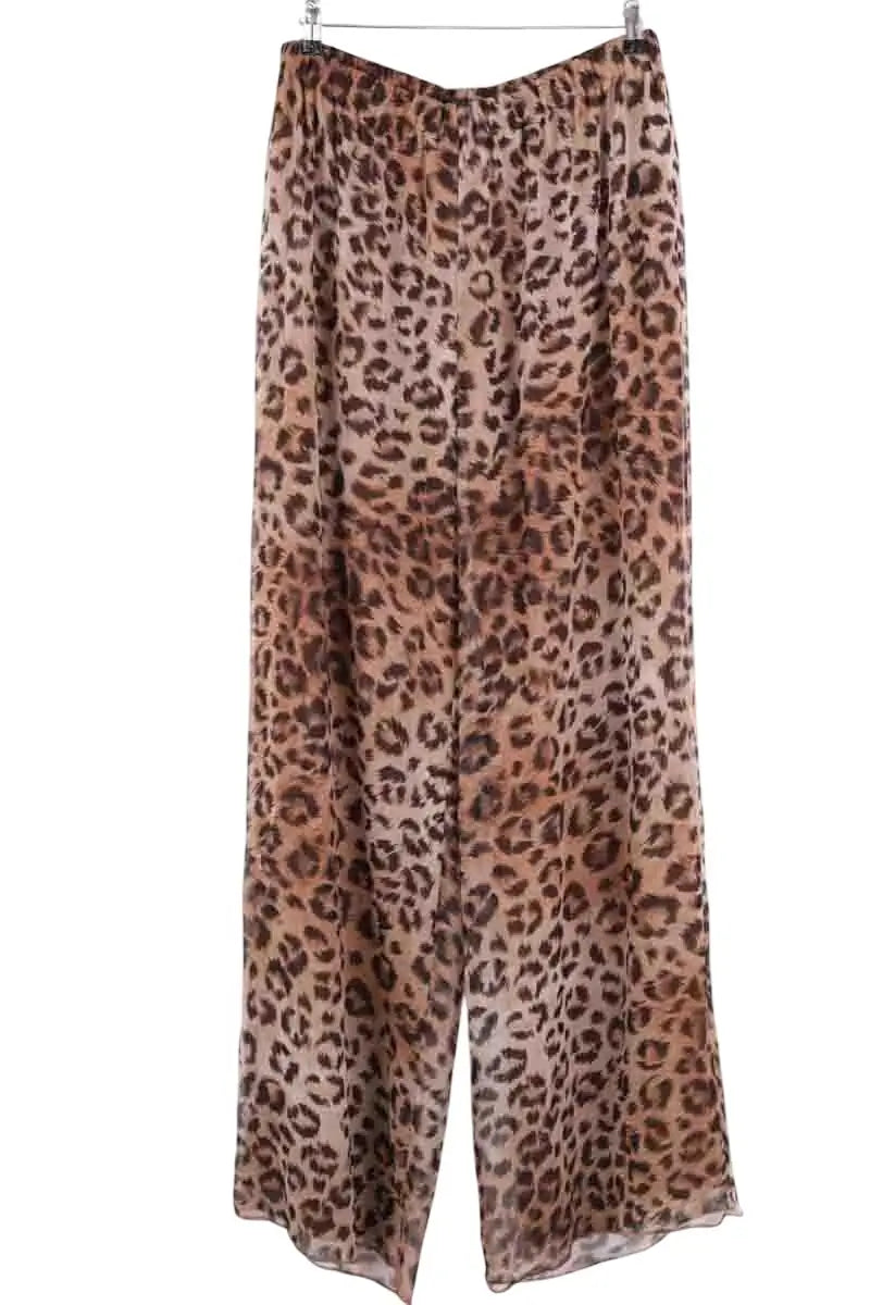 Pantalon Marina Rinaldi Marron en Soie, taille XXL - Seconde Main