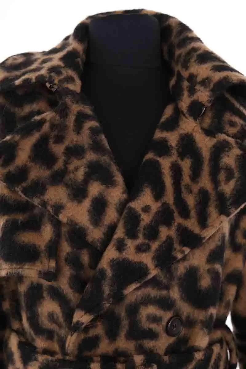 Manteau SIMKHAI Leopard Marron en Synthétique