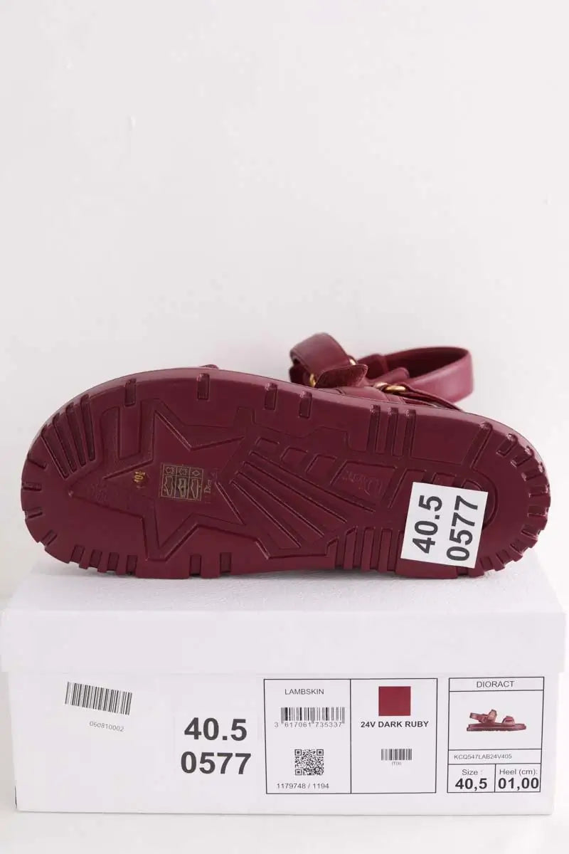 Sandales Dior DiorAct Bordeaux en Cuir
