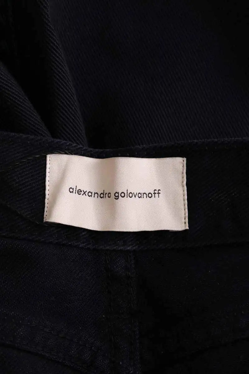Jean droit Alexandra Golovanoff Bleu en Coton