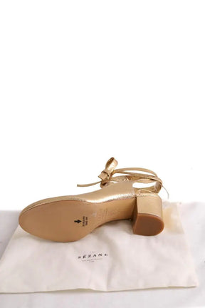 Talons Sézane Doré en Cuir