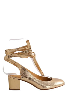 Talons Sézane Doré en Cuir, taille 37 - Seconde Main