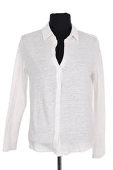 Gilet Majestic Filatures Blanc en Lin, taille M - Seconde Main
