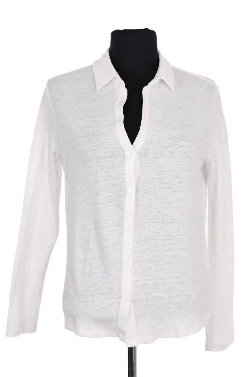 Gilet Majestic Filatures Blanc en Lin, taille M - Seconde Main