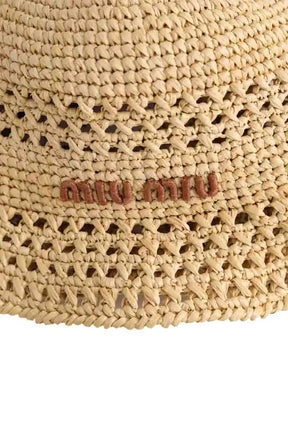 Chapeau Miu Miu Beige en Osier
