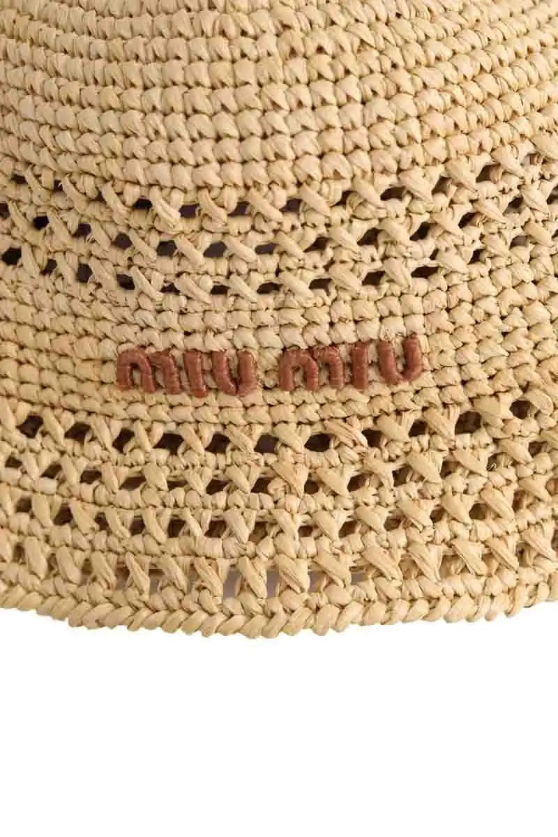 Chapeau Miu Miu Beige en Osier
