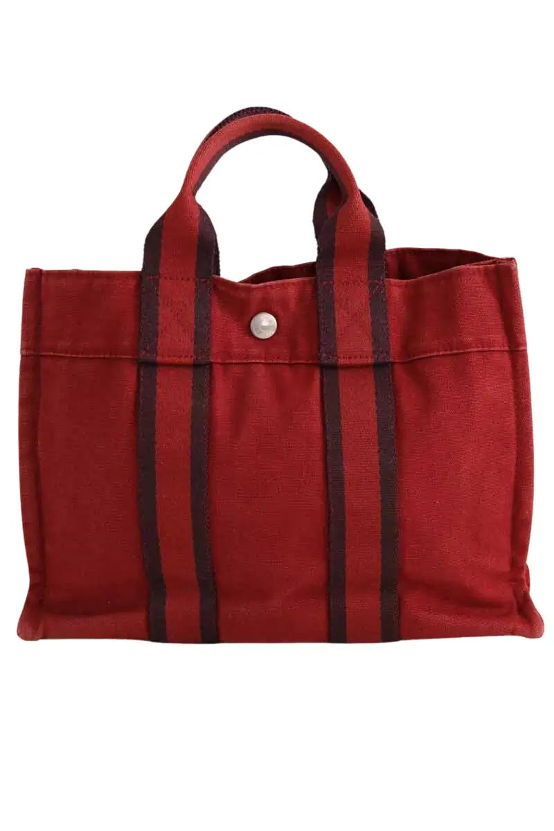 Sac à main Hermès Bordeaux en Coton - Seconde Main