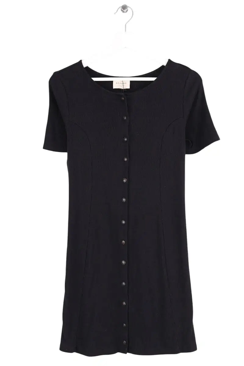 Robe Sézane Noir en Coton, taille M - Seconde Main