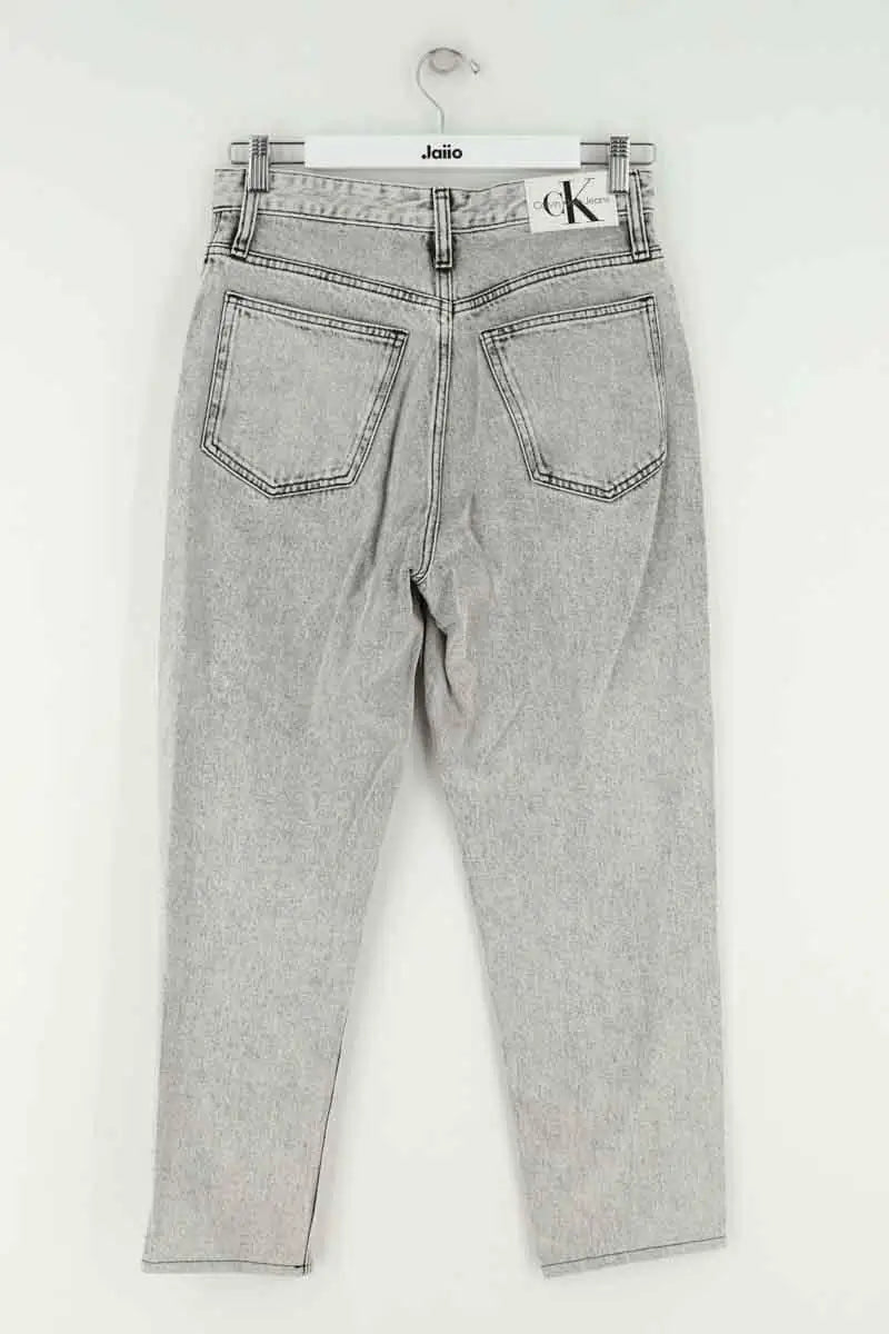 Jean droit Calvin Klein Gris en Coton