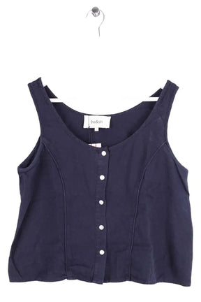 Top sans manche Ba&Sh Marine en Coton, taille S - Seconde Main