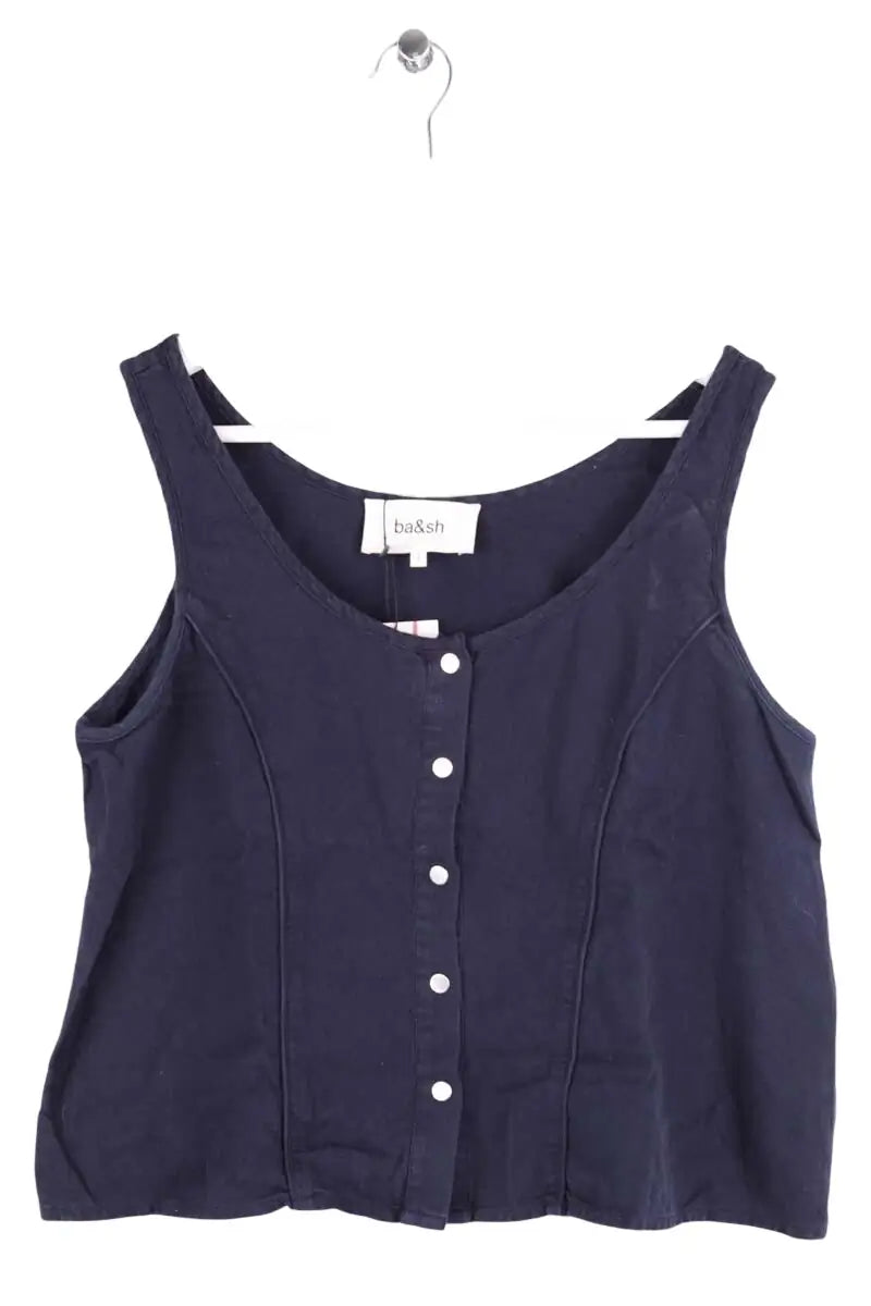 Top sans manche Ba&Sh Marine en Coton, taille S - Seconde Main