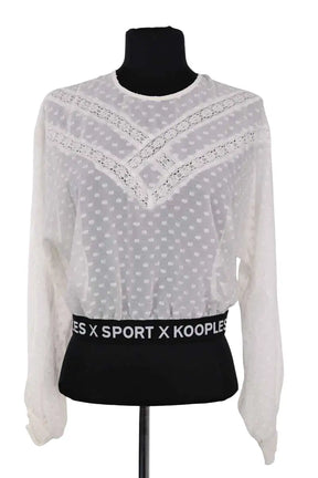 Blouse The Kooples Blanc en Synthétique, taille S - Seconde Main
