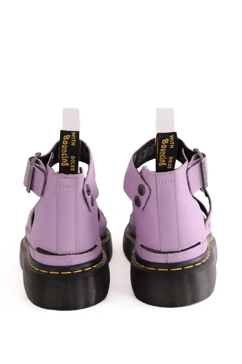Mules Dr. Martens Violet en Cuir
