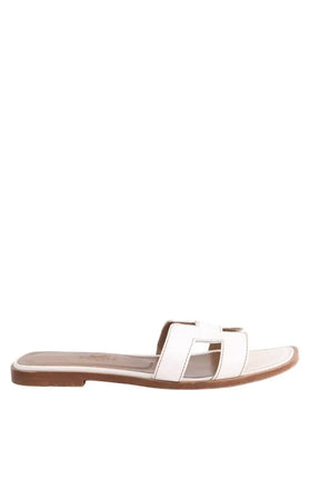 Sandales Oran Hermès ORAN Blanc en Cuir, taille 34 - Seconde Main