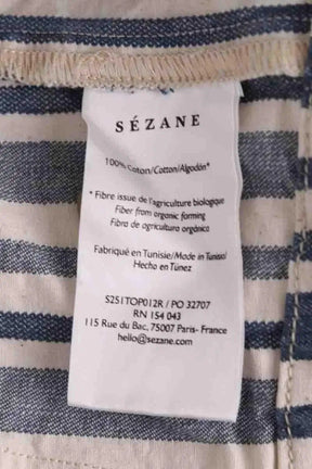 Top sans manche Sézane Bleu en Coton