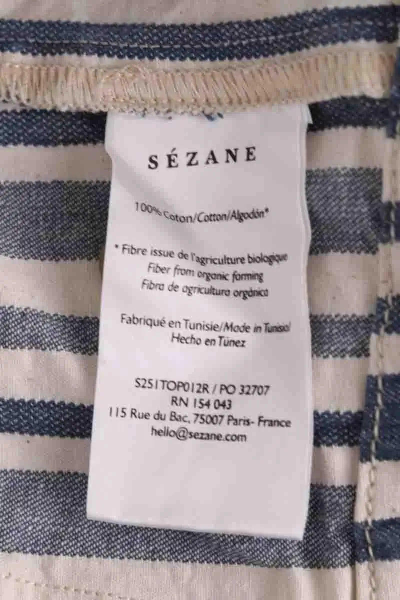 Top sans manche Sézane Bleu en Coton