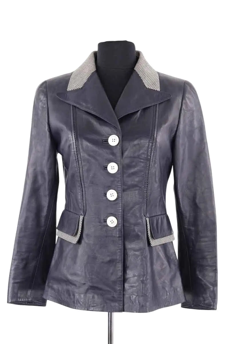 Veste Loewe Bleu en Cuir, taille M - Seconde Main