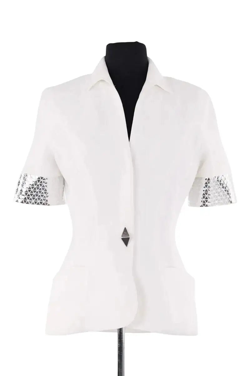 Veste Thierry Mugler Blanc en Synthétique, taille XS - Seconde Main