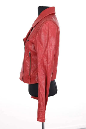Veste Sandro Rouge en Cuir