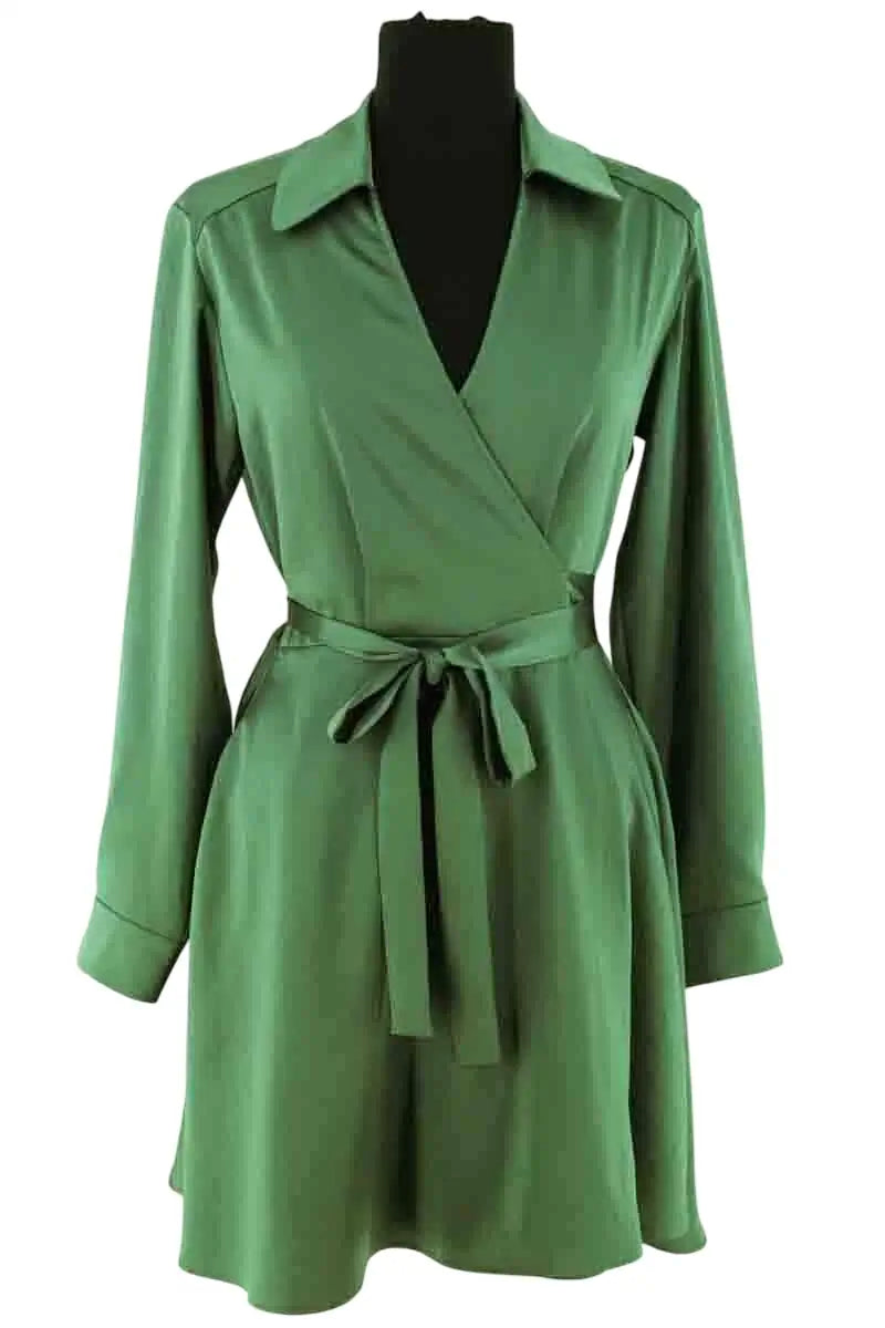 Robe Claudie Pierlot Vert en Synthétique, taille S - Seconde Main