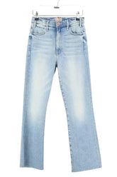 Jean droit Mother The Hustler Ankle Fray Bleu en Coton, taille S - Seconde Main